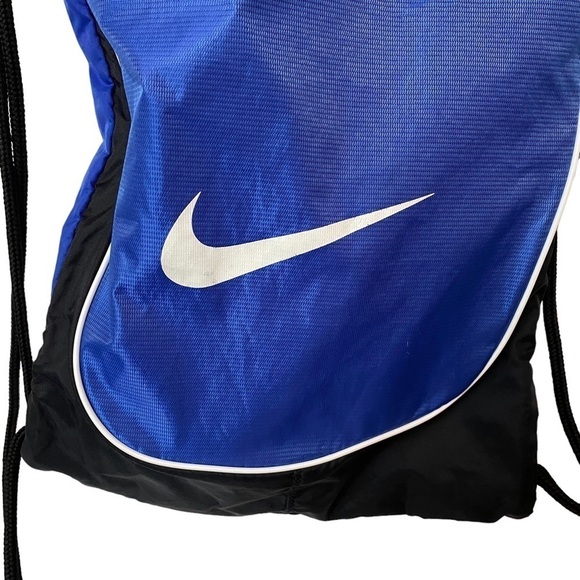 NIKE Logo Drawstring Bag Blue/Black - Picture 3 of 5